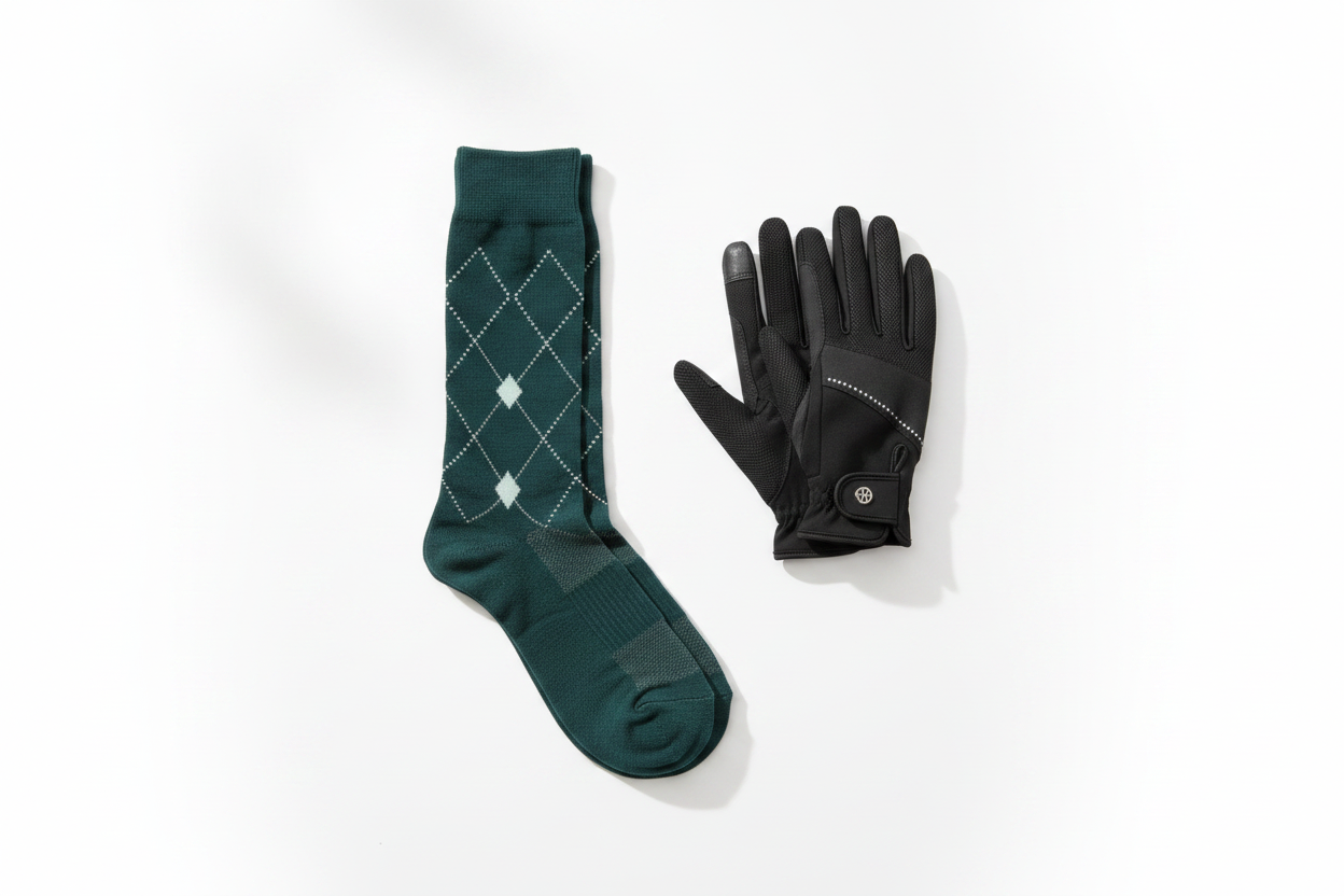 Pack Cavalier – Chaussettes Argyle + Gants E·L·T